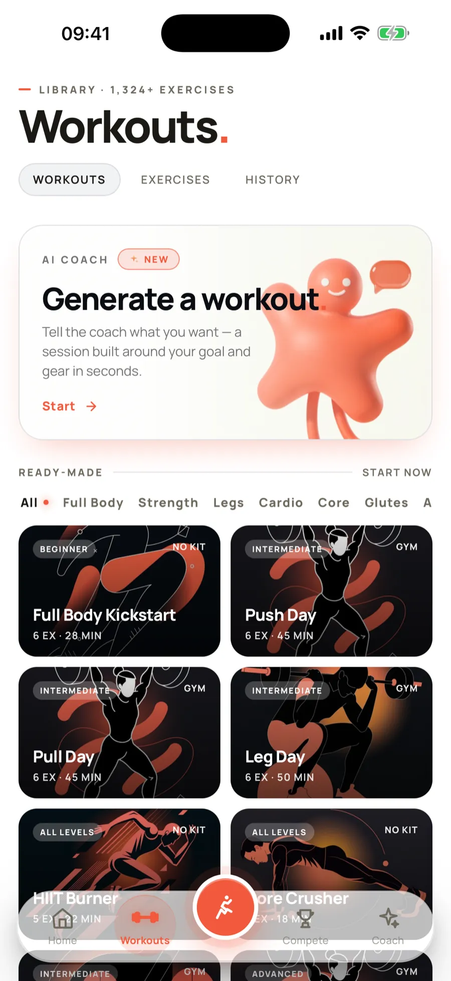 The MyFitTrack workout library